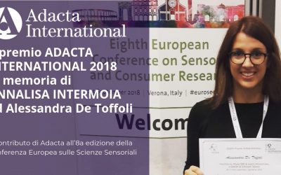 IL PREMIO ADACTA INTERNATIONAL 2018 IN MEMORIA DI ANNALISA INTERMOIA AD ALESSANDRA DE TOFFOLI