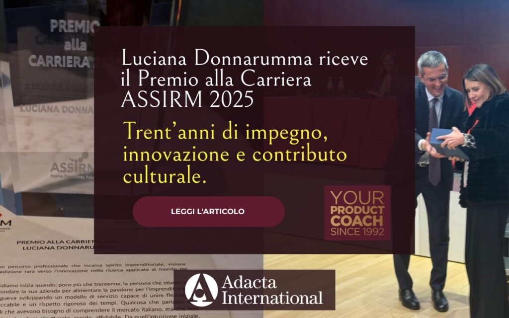 Luciana Donnarumma riceve il Premio alla Carriera ASSIRM 2025 – Associazione per le Ricerche di Mercato, Sociali e di Opinione in Italia